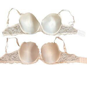 Two Victoria’s Secret Lined Dream Angels Demi Bras 34DDD #308D